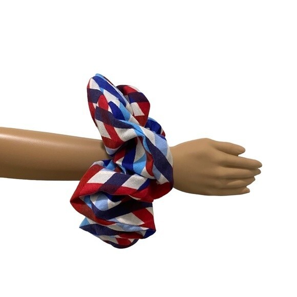 Hair Scrunchie. Multicolor. XL. 4th Of July. Patriotic. America. Holiday. Cute - Picture 6 of 14